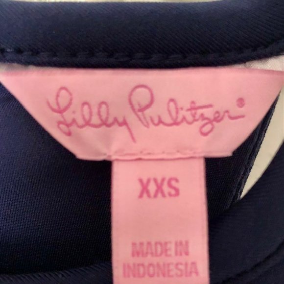 Lilly Pulitzer Aurelie Midi Halter Dress Laser Cut Details - True Navy XXS - Picture 9 of 10